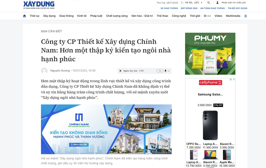 Báo Xây dựng | Hơn một thập kỷ kiến tạo ngôi nhà hạnh phúc