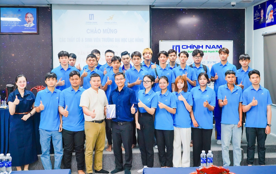 XÂY DỰNG CHÍNH NAM CHÀO ĐÓN SINH VIÊN ĐẠI HỌC LẠC HỒNG THAM QUAN DOANH NGHIỆP