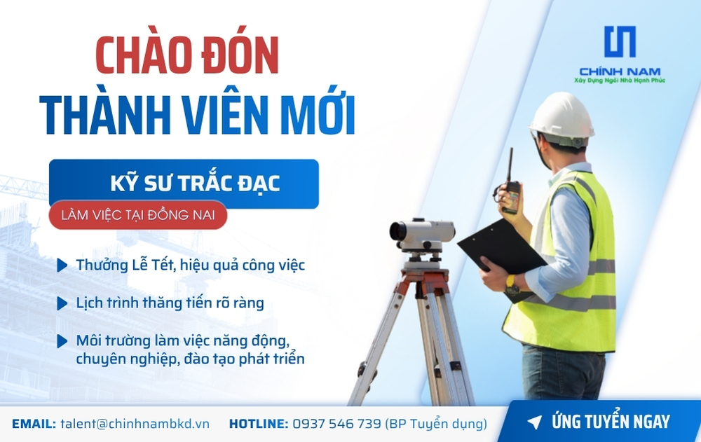 TUYỂN DỤNG 2026 | VỊ TRÍ: KỸ SƯ TRẮC ĐẠC - SL:01