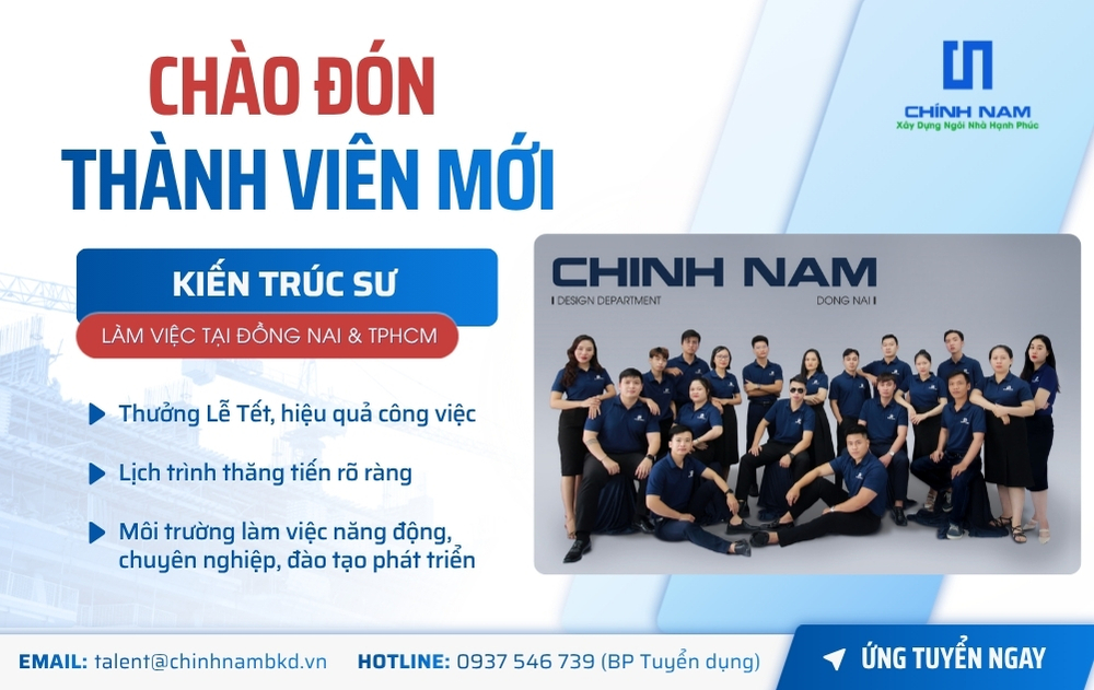 TUYỂN DỤNG 2026 | VỊ TRÍ: KIẾN TRÚC SƯ - SL: 10