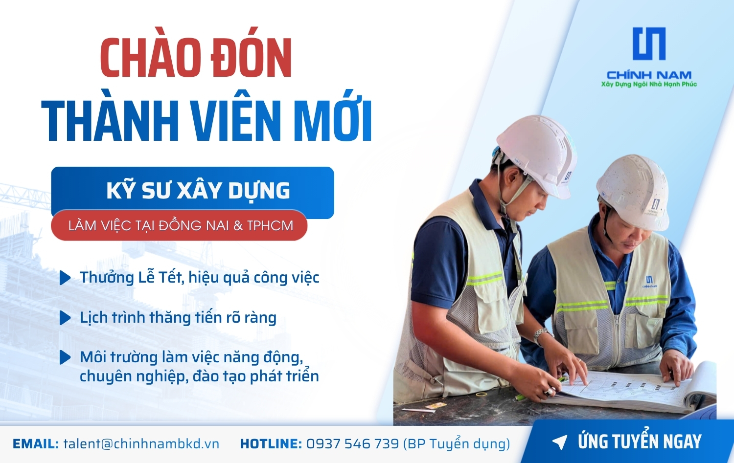 TUYỂN DỤNG 2026 | VỊ TRÍ: KỸ SƯ XÂY DỰNG - SL: 05