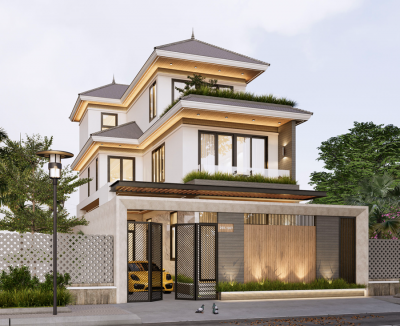VIL27: BIỆT THỰ MÁI NHẬT 3 TẦNG HIỆN ĐẠI ĐẲNG CẤP