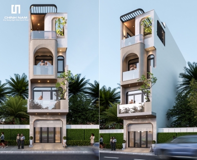 TOH31: THIẾT KẾ NHÀ PHỐ 4 TẦNG HIỆN ĐẠI CHẲNG NGẠI PHÁ CÁCH