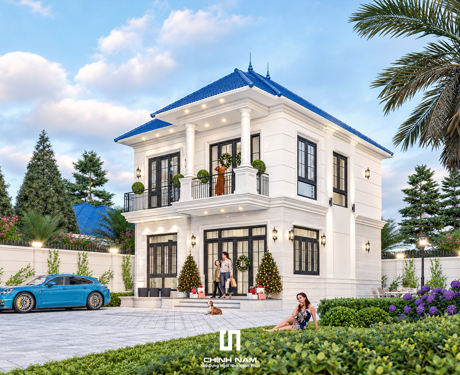 BIỆT THỰ 2 TẦNG PHONG CÁCH TÂN CỔ ĐIỂN SANG TRỌNG VÀ TINH TẾ